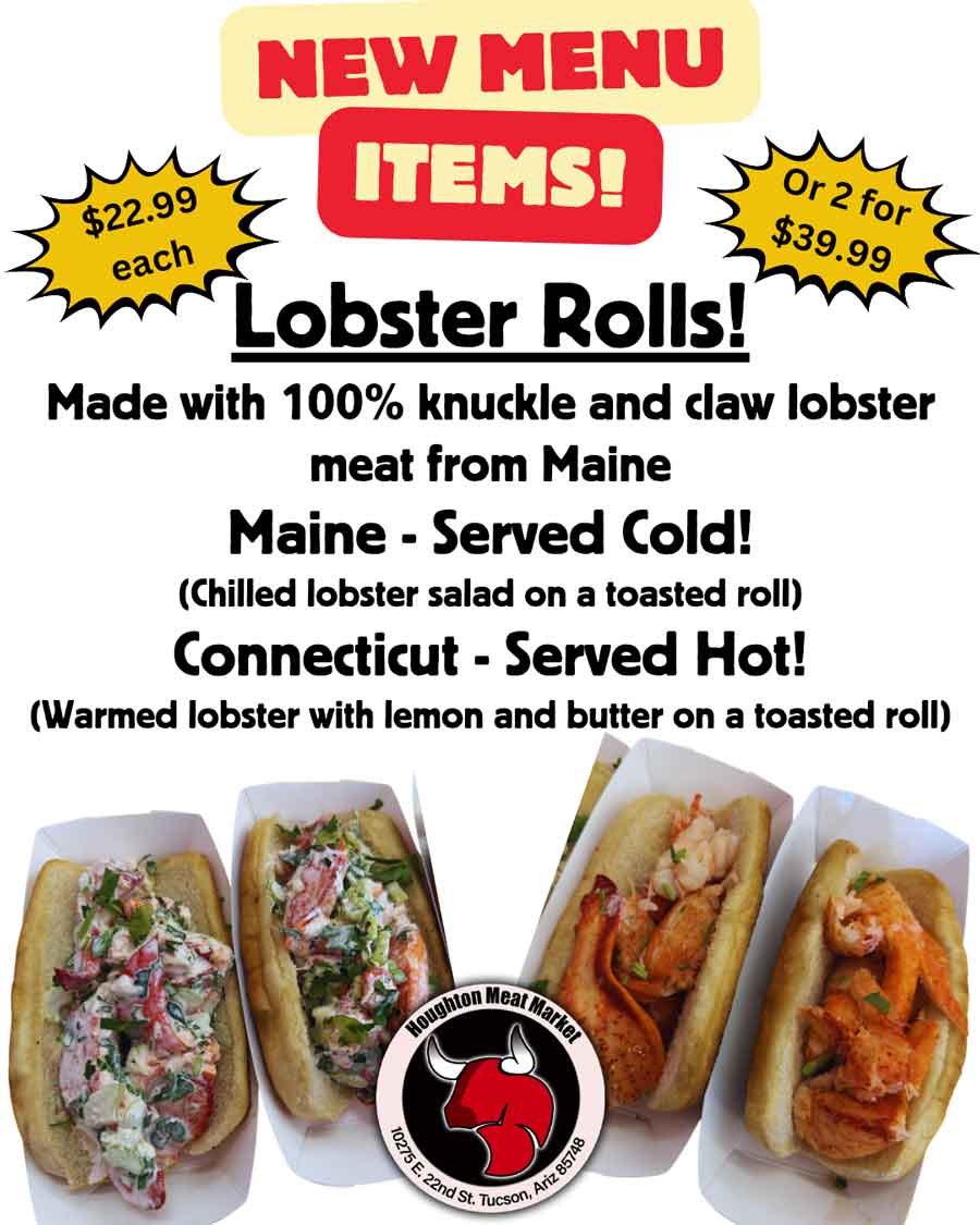 Three lobster rolls, including two cold, debut on the Houghtons Meat Market Food Truck menu.